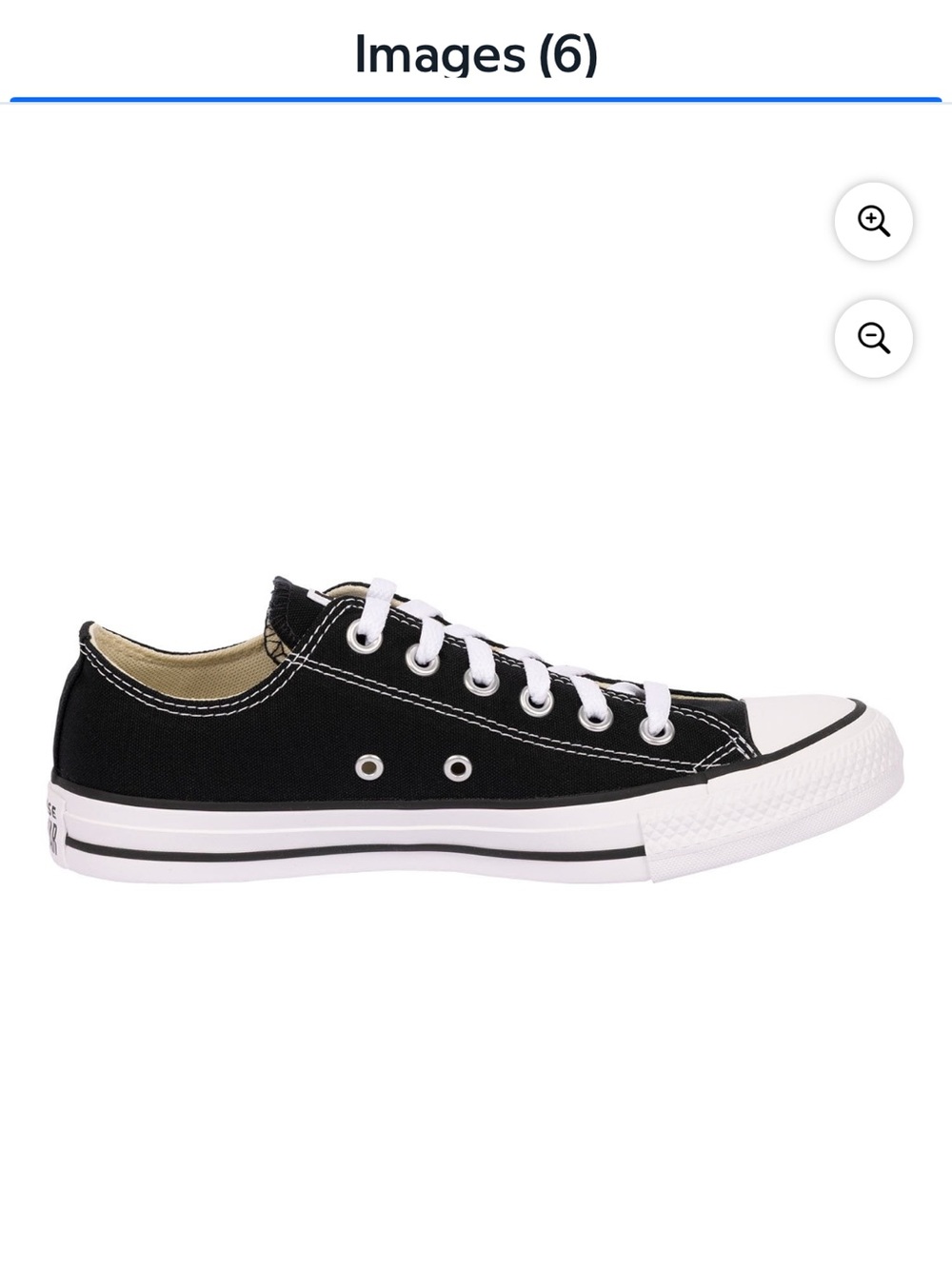 Converse Low Top Canvas Sneakers in Black and White Unisex